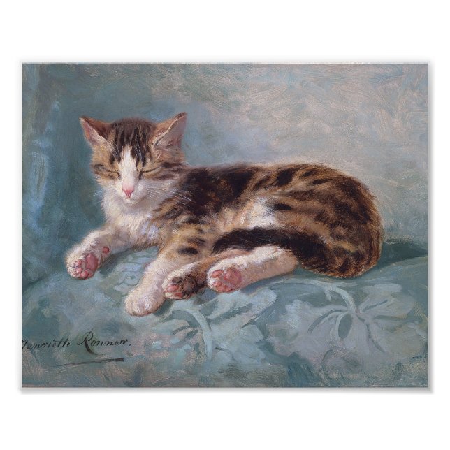 Sleepy Kitten by Henriette Ronner-Knip Photo Print (Front)