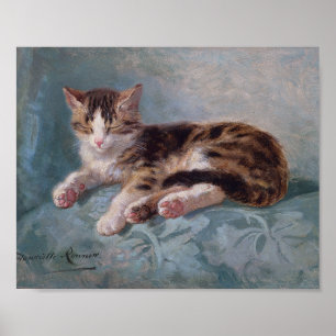 Sleepy Kitten by Henriette Ronner-Knip Poster