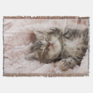 Sleepy Kitten Throw Blanket