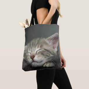 Sleepy Kitten Tote Bag
