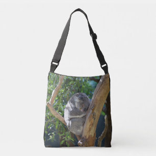 Sleepy Koala in Tree Photo Crossbody Bag