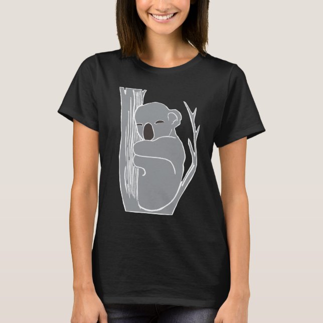 Sleepy Koala Women's Black T-Shirt (Front)