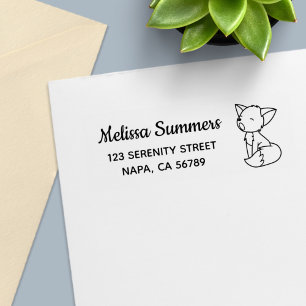 Sleepy Little Fox Address Self-inking Stamp