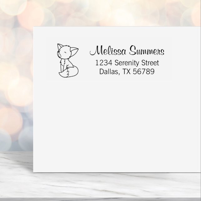 Sleepy Little Fox Address Self-inking Stamp (Creator Uploaded)