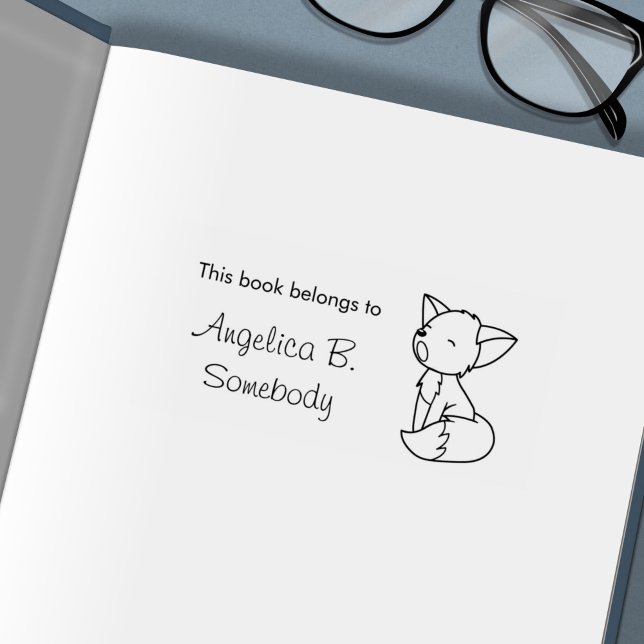 Sleepy Little Fox Bookplate Self-inking Stamp (Creator Uploaded)