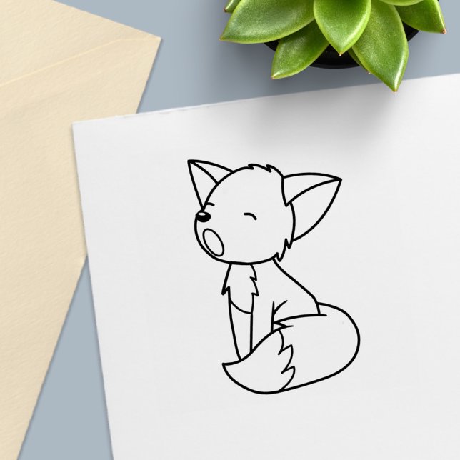 Sleepy Little Fox Colour Me Self-inking Stamp (Creator Uploaded)