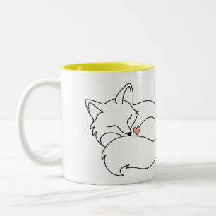 Sleepy Little Fox Two-Tone Coffee Mug