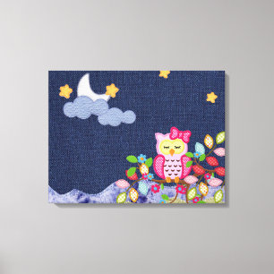 Sleepy Little Owl Canvas Print