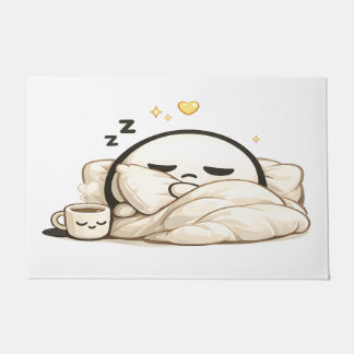 Sleepy Lunio Cosy Morning Coffee - Cute Kawaii Doormat