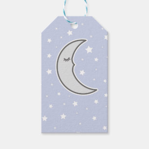 Sleepy Moon Baby shower favour gift tag