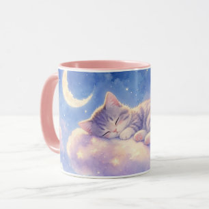 Sleepy Moon Cat Mug