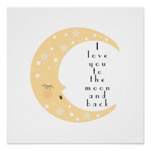 Sleepy Moon Nursery Poster