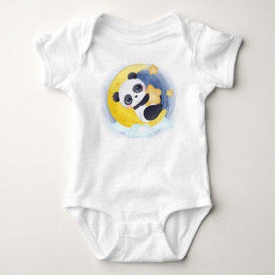 Sleepy Moon Panda Baby Bodysuit