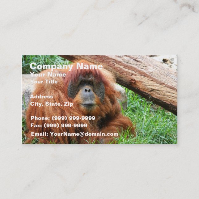 Sleepy Orangutan Business Card (Front)