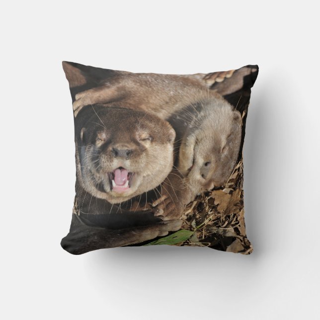 Sleepy otters photo cushion (Front)