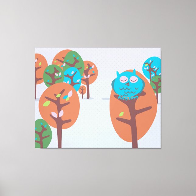 Sleepy Owl Canvas Print (Front)