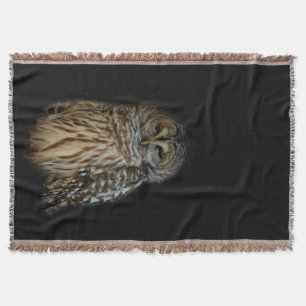 Sleepy Owl Throw Blanket