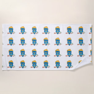 Sleepy Owl Thunder_Cove Beach Towel