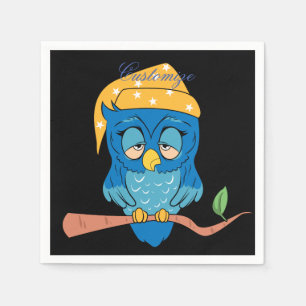 Sleepy Owl Thunder_Cove Napkin