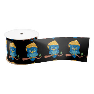Sleepy Owl Thunder_Cove Satin Ribbon