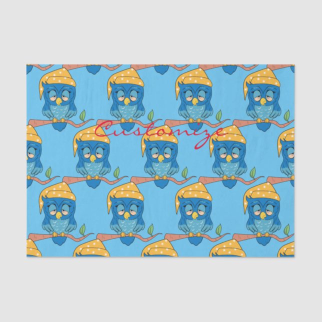 Sleepy Owl Thunder_Cove Tissue Paper (Front)