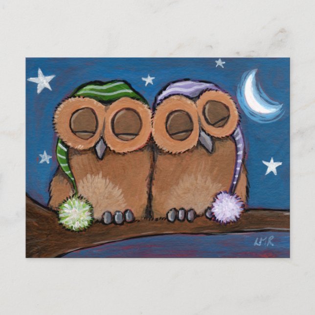 Sleepy Owls Postcard (Front)