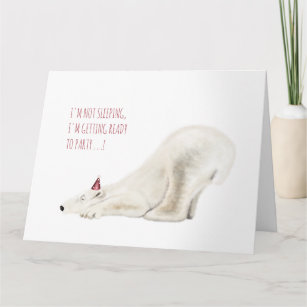 Sleepy Party Polar Bear Birthday Card
