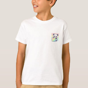 Sleepy Pastel Panda Rainbow Kids T-Shirt