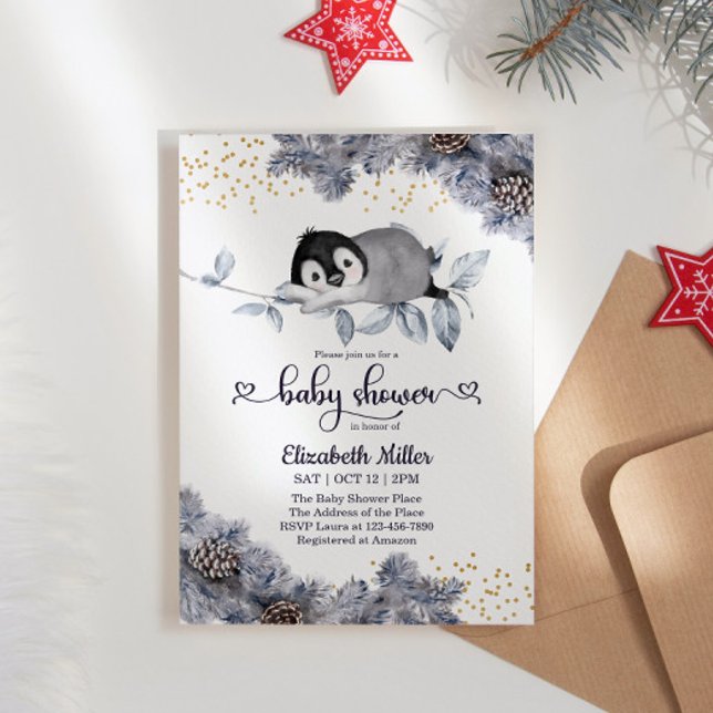 Sleepy Penguin Winter Baby Shower (Creator Uploaded)
