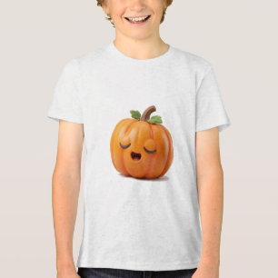 Sleepy Pumpkin Watercolour Art Tri-Blend Shirt