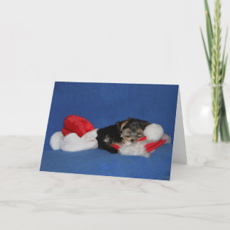 Sleepy Puppy Holiday Card PERSONALIZED