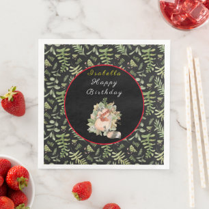 Sleepy Racoon Customise Text and Colour Napkin