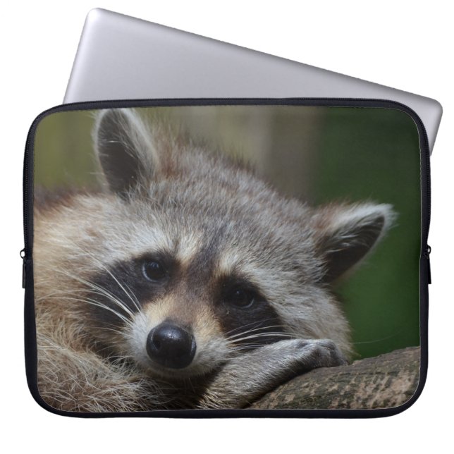 Sleepy Racoon Laptop Sleeve (Front)