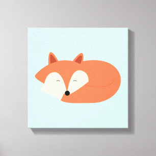 Sleepy Red Baby Fox Canvas Print