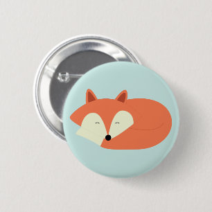 Sleepy Red Fox 6 Cm Round Badge
