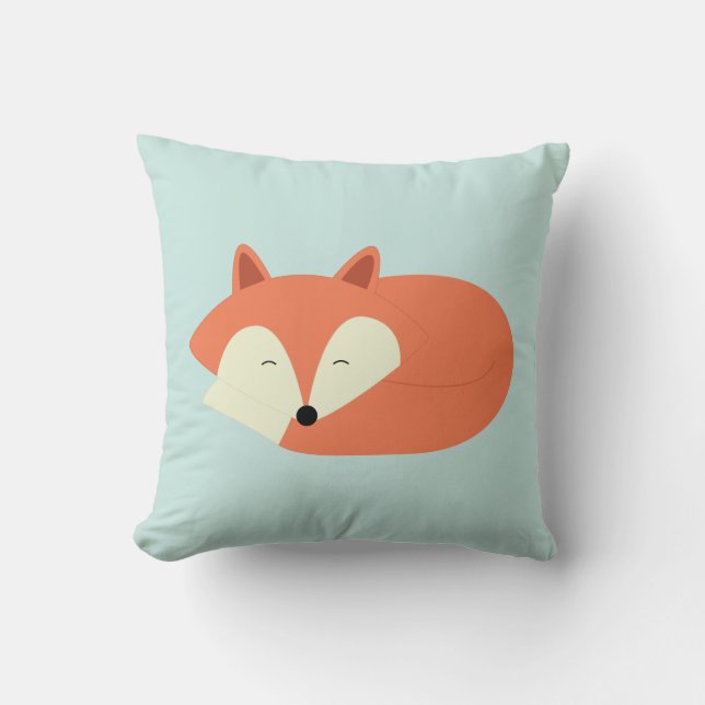 Sleepy Red Fox Cushion (Front)