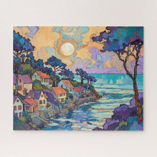 Sleepy Seaside Town Jigsaw Puzzle
