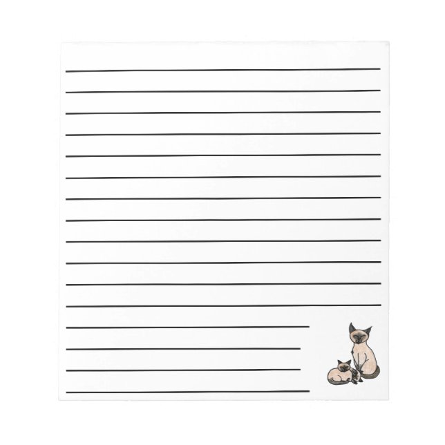Sleepy Siamese Notepad (Front)