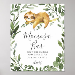 Sleepy Sloth Baby Shower Mimosa Bar Sign