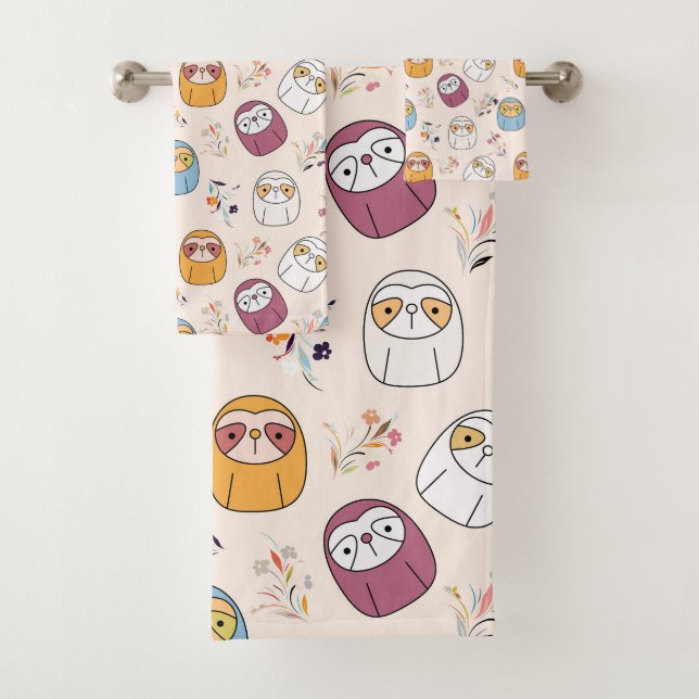 Sleepy Sloth Bath Towel Set (Insitu)