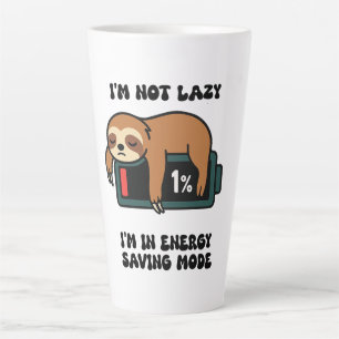 Sleepy Sloth Energy Mode T-Shirt – Funny Lazy Mood Latte Mug
