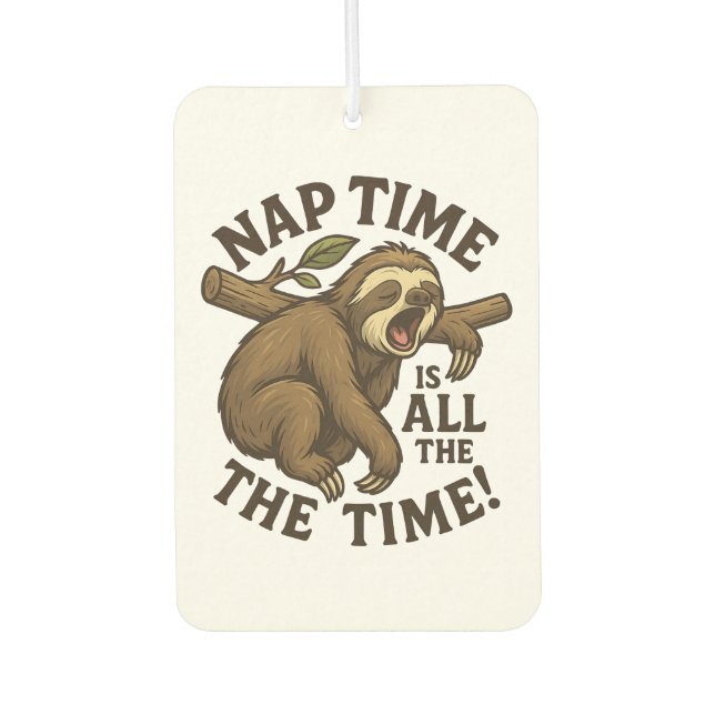 Sleepy Sloth Funny Car Air Freshener (Front)