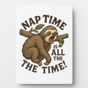 Sleepy Sloth Funny Plaque