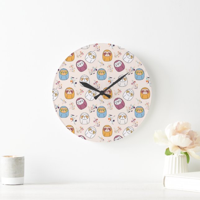 Sleepy Sloth Large Clock (Home)