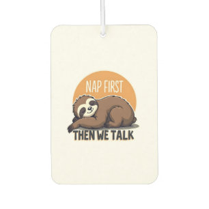 Sleepy Sloth Quote Vintage Cute Lazy Animal Shirt  Car Air Freshener