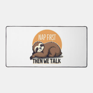 Sleepy Sloth Quote Vintage Cute Lazy Animal Shirt  Desk Mat