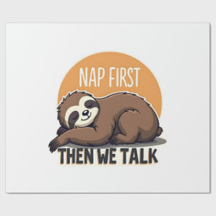 Sleepy Sloth Quote Vintage Cute Lazy Animal Shirt  Wrapping Paper