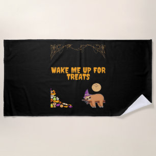Sleepy sloth ready for Halloween treats! Classic T Beach Towel
