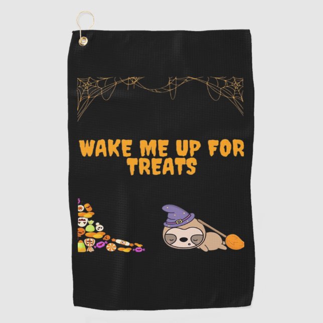 Sleepy sloth ready for Halloween treats! Classic T Golf Towel (Front)
