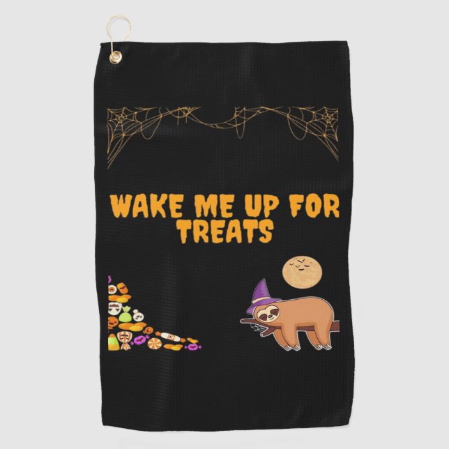Sleepy sloth ready for Halloween treats! Classic T Golf Towel (Front)